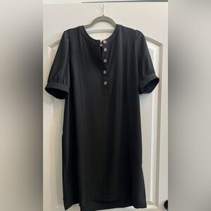 LOFT Black Sheath Mini Dress Puff Sleeve
